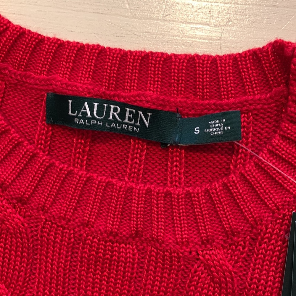 Lauren Ralph Lauren Crewneck Cable Knit Cotton Ladies Sweater NWT - Picture 5 of 7